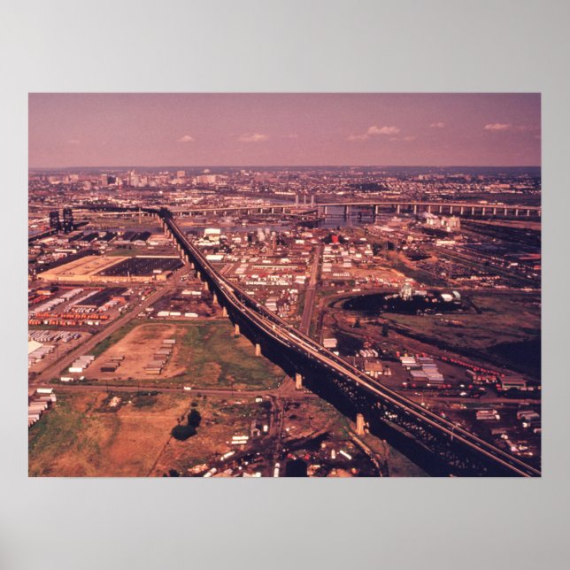 Poster Jersey City, New Jersey, 1974, Aerial View (Devant)