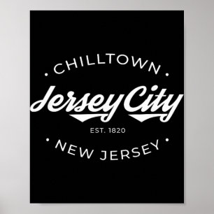 Poster Jersey City New Jersey Chilltown - Noir - Petit -
