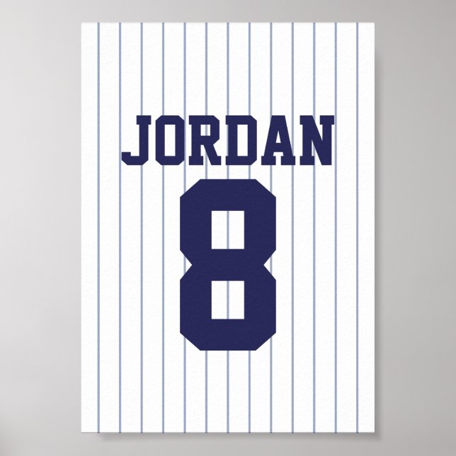Poster Jersey de baseball avec nom et numéro personnalisé (Devant)