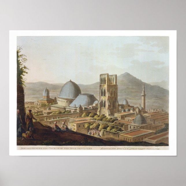 Poster Jérusalem avec l'Église du Saint Sépulcre, p (Devant)