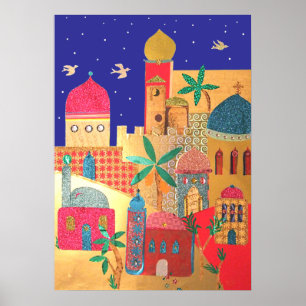 Poster Jerusalem City Colorful Art