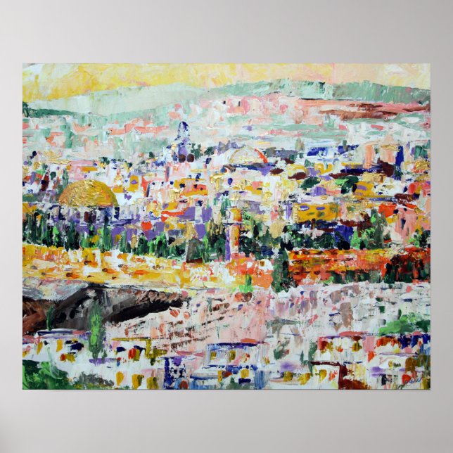 Poster Jérusalem Israël Peinture impressionniste (Devant)