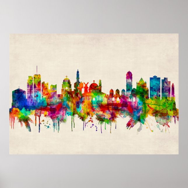 Poster Jérusalem Israel Skyline (Devant)