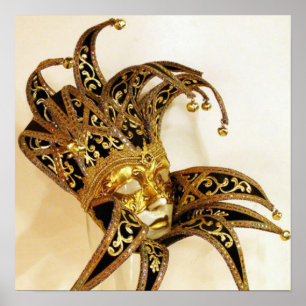 POSTER JESTER CARNIVAL MASK