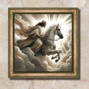 Poster Jésus à cheval blanc Bible chrétienne Art