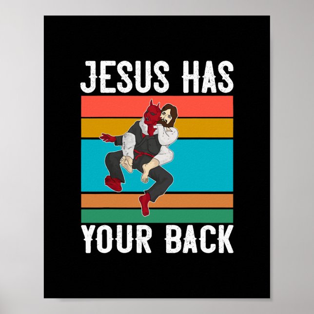 Poster Jésus A Ton Dos Brésilien Jiu Jitsu Don Chris (Devant)