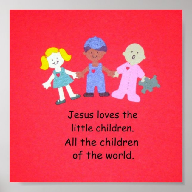 Poster Jésus aime les petits enfants. (Devant)