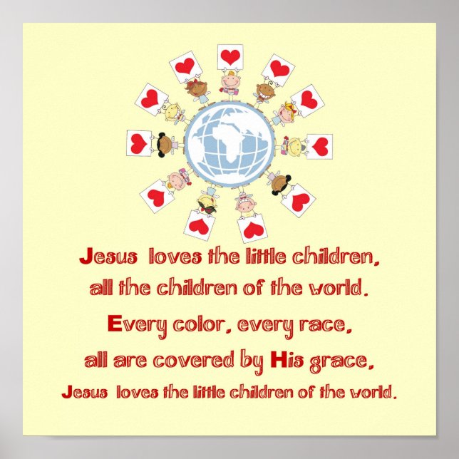 Poster Jésus aime les petits enfants (Devant)