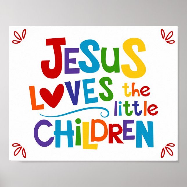Poster Jésus Aime Les Petits Enfants Chrétiens (Devant)