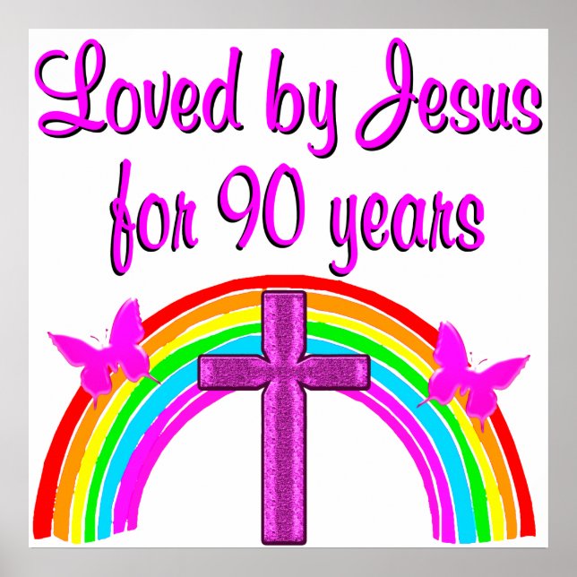 POSTER JÉSUS AIMER 90ÈME ANNIVERSAIRE (Devant)