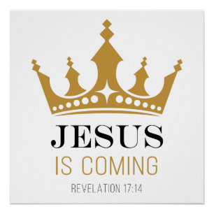 Poster JÉSUS arrive - Apocalypse 17:14 Foi chrétienne