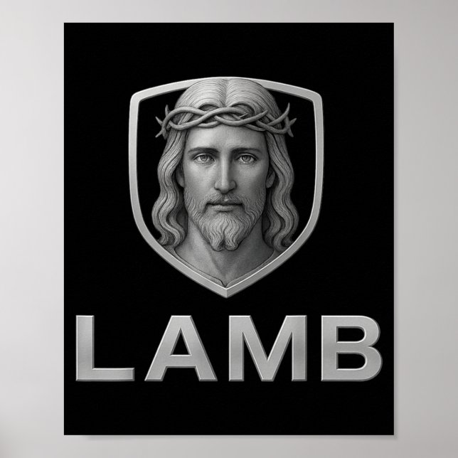 Poster Jesus As The Lamb Iconic Christian Image  (Devant)