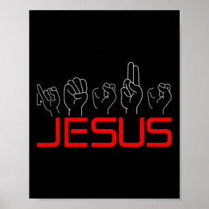 Poster Jesus ASL Langue des signes américaine Christian D