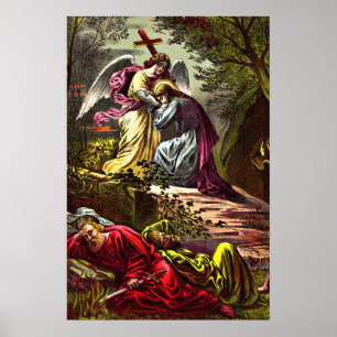 Poster Jesus at Gethsemane talking to the angle