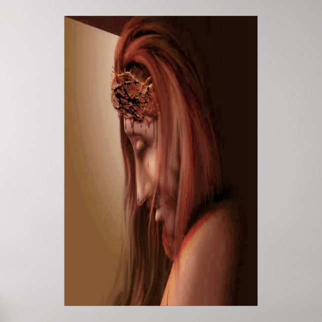 Poster Jésus avec des épines sur sa tête (Devant)