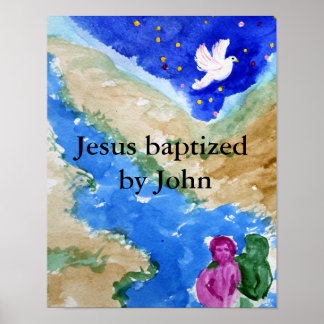 Poster Jésus baptême