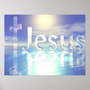 Poster Jésus bleu