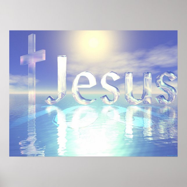 Poster Jésus bleu (Devant)