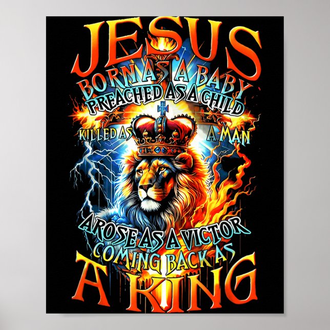 Poster Jesus Born As A Baby, Preached As A Child, Killed  (Devant)