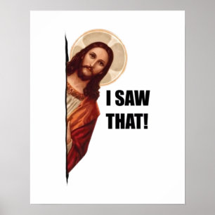 Poster Jésus chrétien vous regarde, Jésus j'ai vu ça