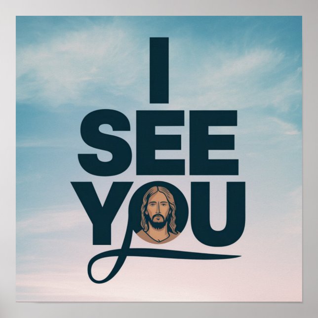 Poster Jésus chrétien vous regarde, Jésus je vous vois (Devant)