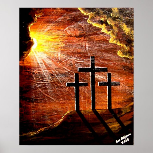 Poster Jésus Christ amour de Dieu Croix Crucifix (Devant)