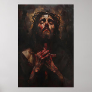 Poster Jésus-Christ avec couronne d'épines Art, Numérique