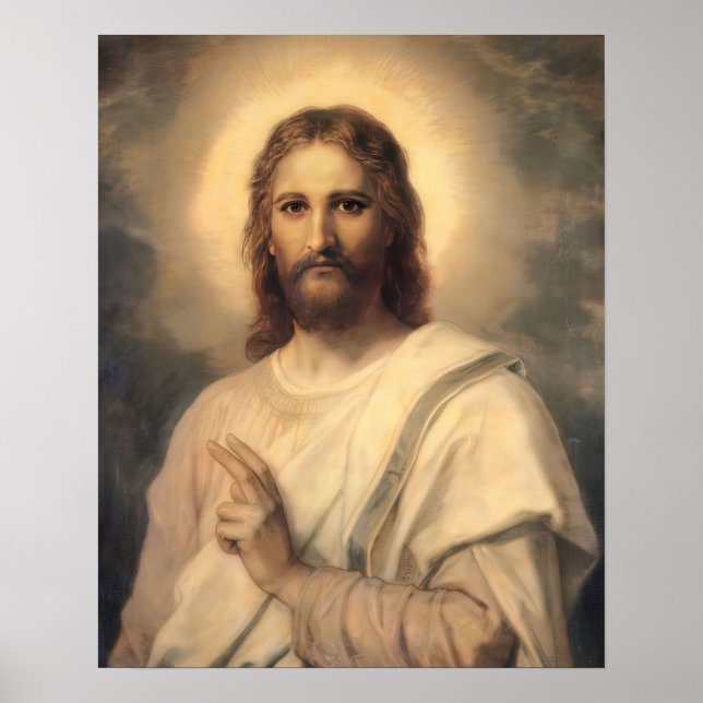Poster Jésus-Christ Bénédiction de Hofmann (Devant)