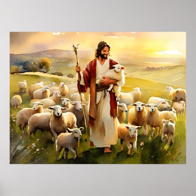 Poster Jésus Christ Bon Pasteur (Devant)