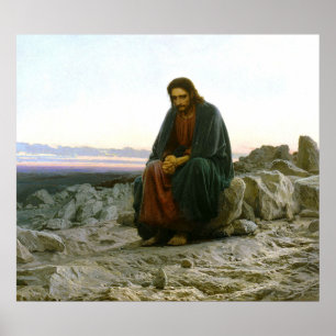 Poster Jésus-Christ, Christi, dans le désert