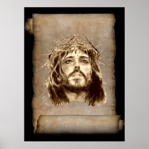 Poster Jésus-Christ Couronne d'épines sur le rouleau