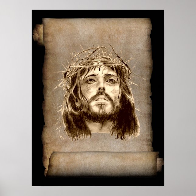Poster Jésus-Christ Couronne d'épines sur le rouleau (Devant)