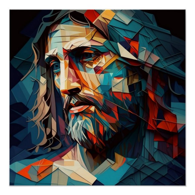 Poster Jésus Christ cubisme (Devant)