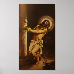Poster Jésus-Christ de souffrance d'employé châtié