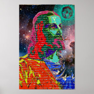 Poster Jésus Christ Espace Extérieur Galaxie Cosmos Étoil