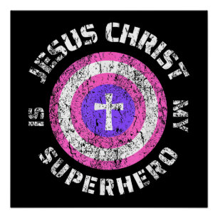 Poster Jésus-Christ est mon super-héros Jésus