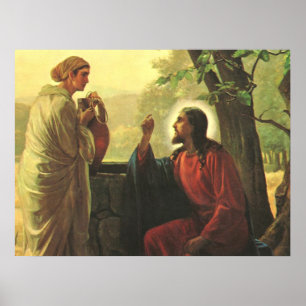 Poster Jésus Christ et le Bon Samaritain dans le Puits