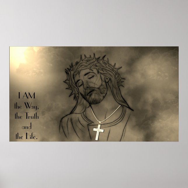 Poster Jésus Christ- Je suis le chemin, la vérité, la vie (Devant)