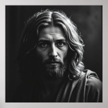 Jesus Christ - Portrait artisanal de charbon de bo