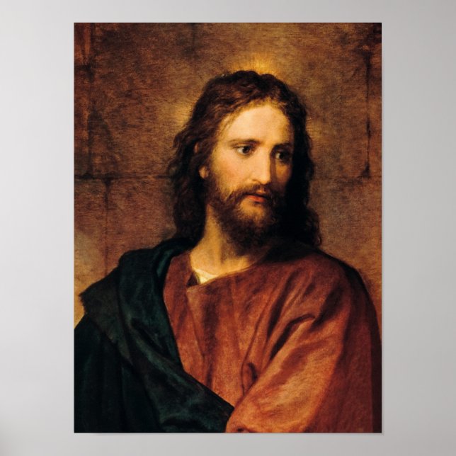 Poster Jesus Christ, Portrait de Heinrich Hofmann (Devant)