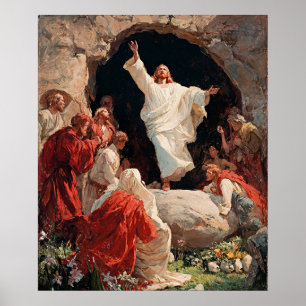 Poster Jésus-Christ ressuscitant du tombeau