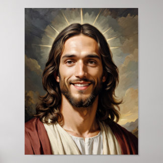 Poster Jésus-Christ serein avec aura 