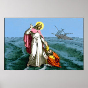 Poster Jesus Christ Walks on Water