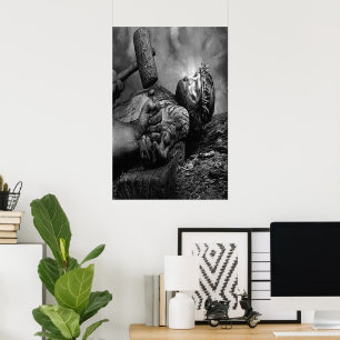 Poster Jésus cloué à l'affiche croisée