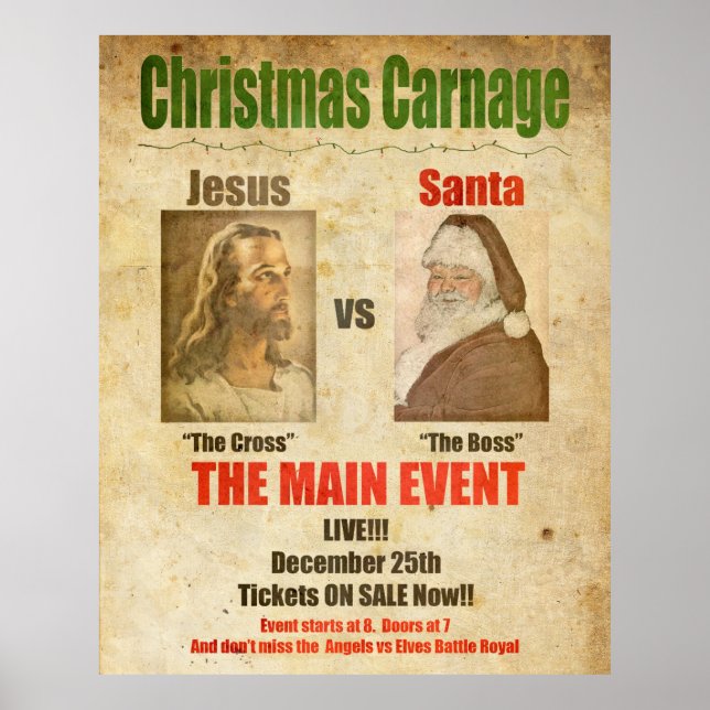 Poster Jésus contre Père Noël (Devant)