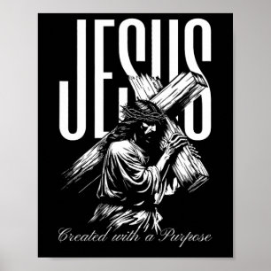 Poster Jésus Créé Avec Un But Vintage Foi Sur La Peur