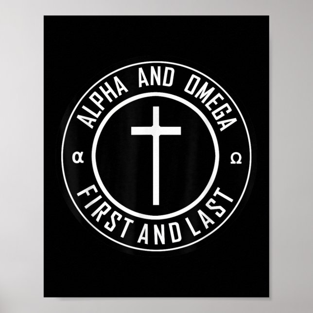 Poster Jésus Croix Cercle Drôle Alpha Et Oméga - Premier  (Devant)