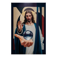 Jésus dans l'élégance néo-cubiste Mur Abstrait mod