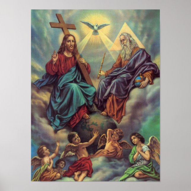 Poster Jésus dans les nuages (Devant)