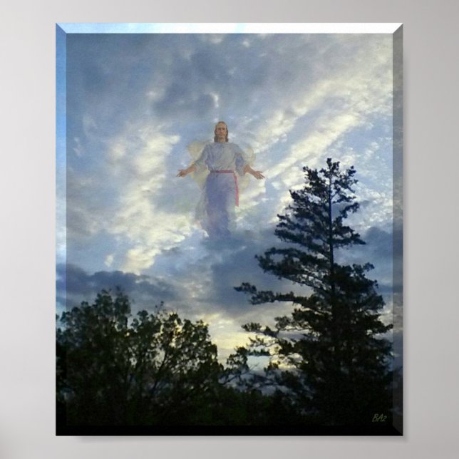 Poster Jésus dans les nuages (Devant)